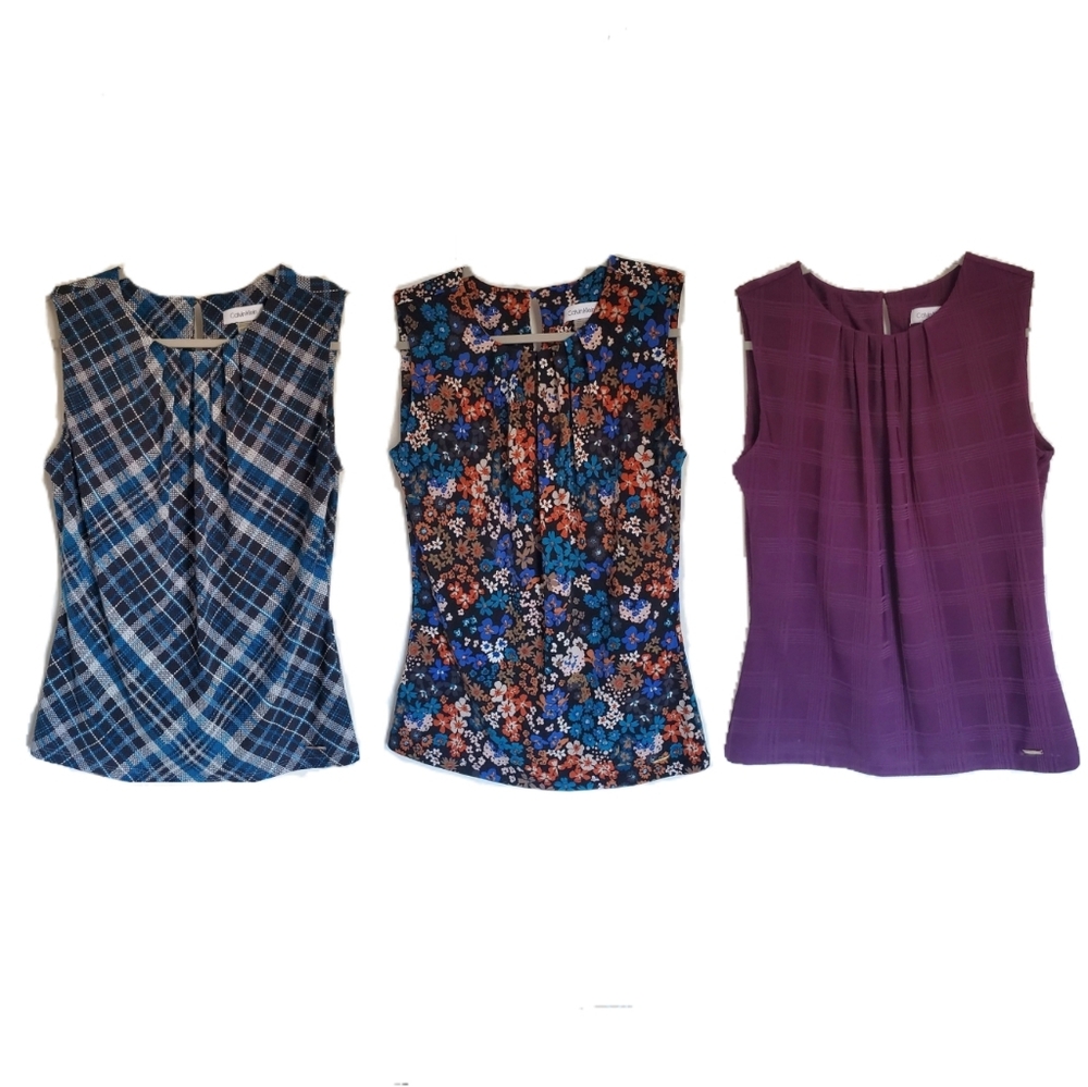 Bundle of three Calvin Klein sleeveless blouses